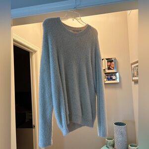 Loft gold tinsel fuzzy soft sweater sz L